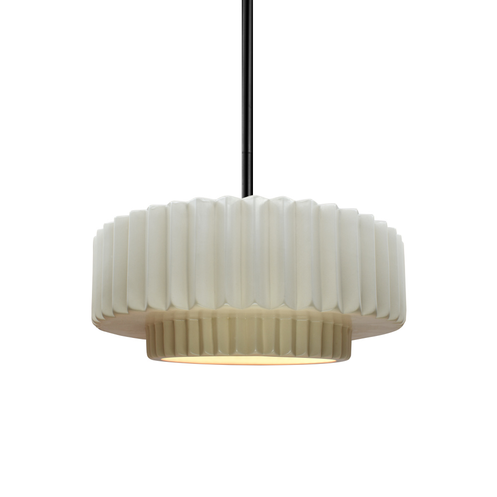 Small Tier Pleated LED 1-Light Pendant