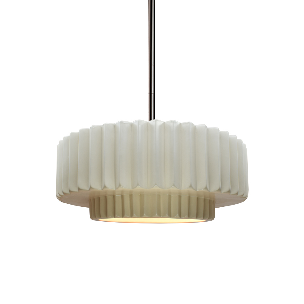 Small Tier Pleated LED 1-Light Pendant