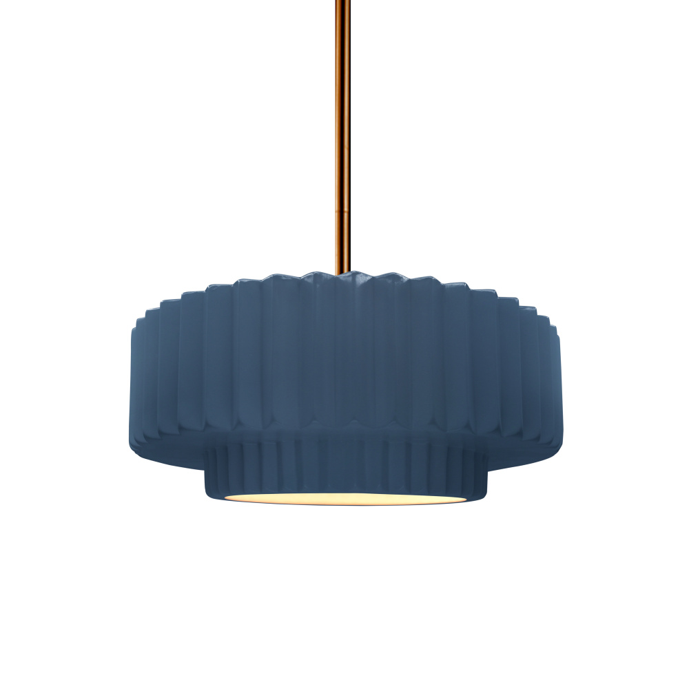 Small Tier Pleated LED 1-Light Pendant