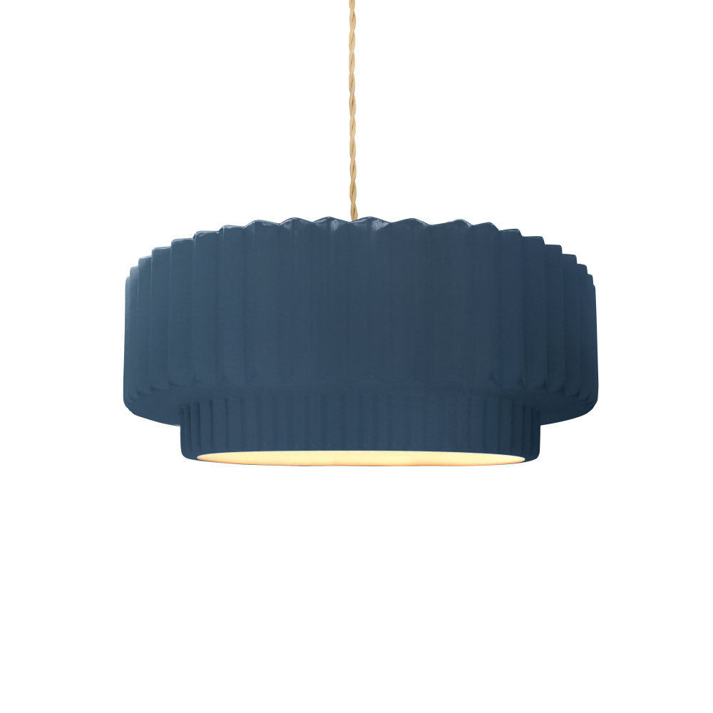 Small Tier Pleated 1-Light Pendant