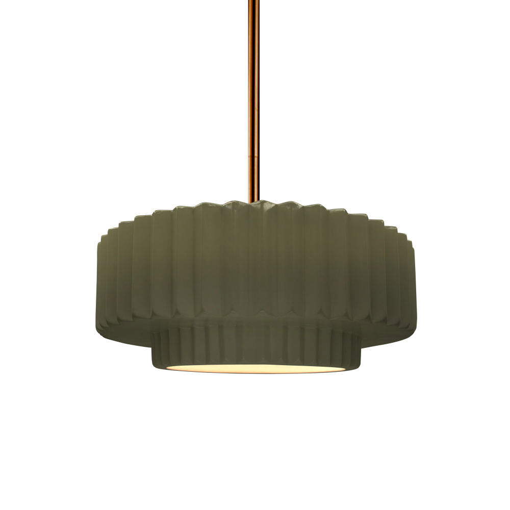 Small Tier Pleated LED 1-Light Pendant