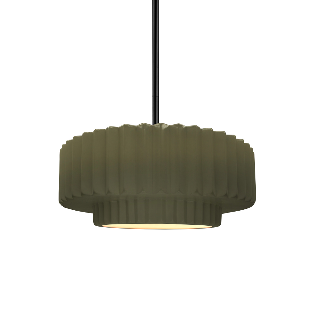 Small Tier Pleated LED 1-Light Pendant