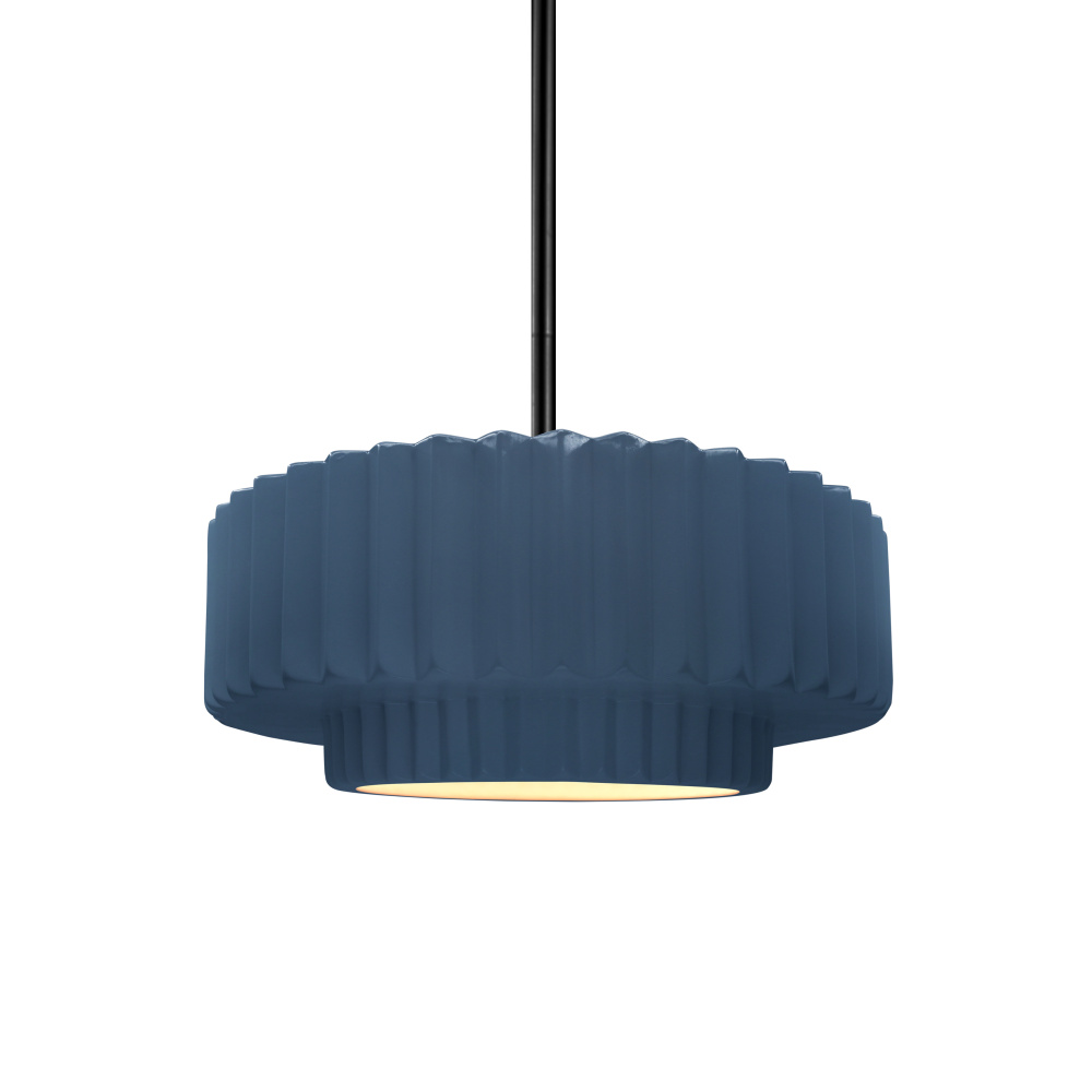 Small Tier Pleated LED 1-Light Pendant