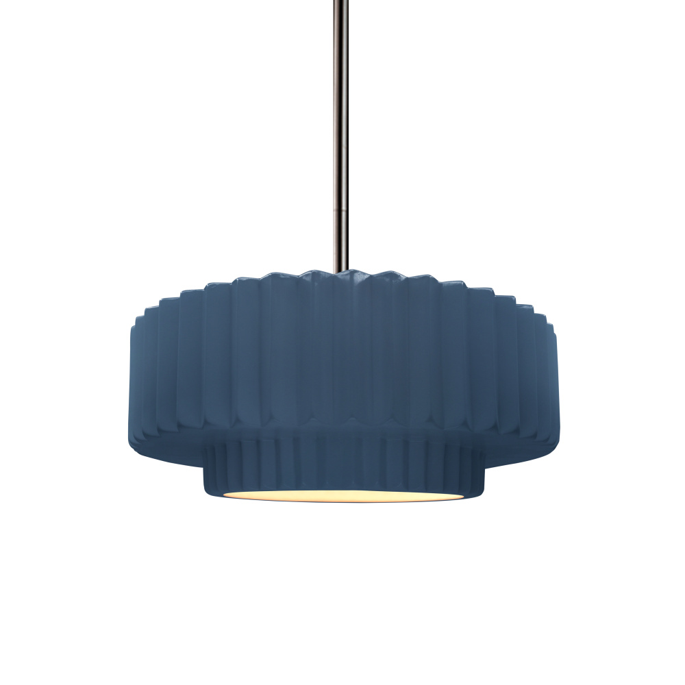 Small Tier Pleated LED 1-Light Pendant