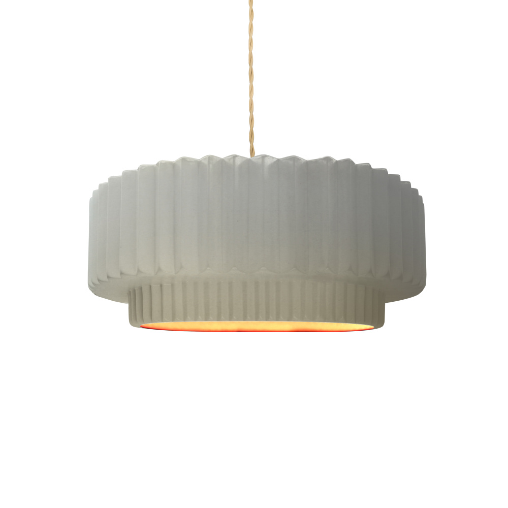 Small Tier Pleated LED 1-Light Pendant