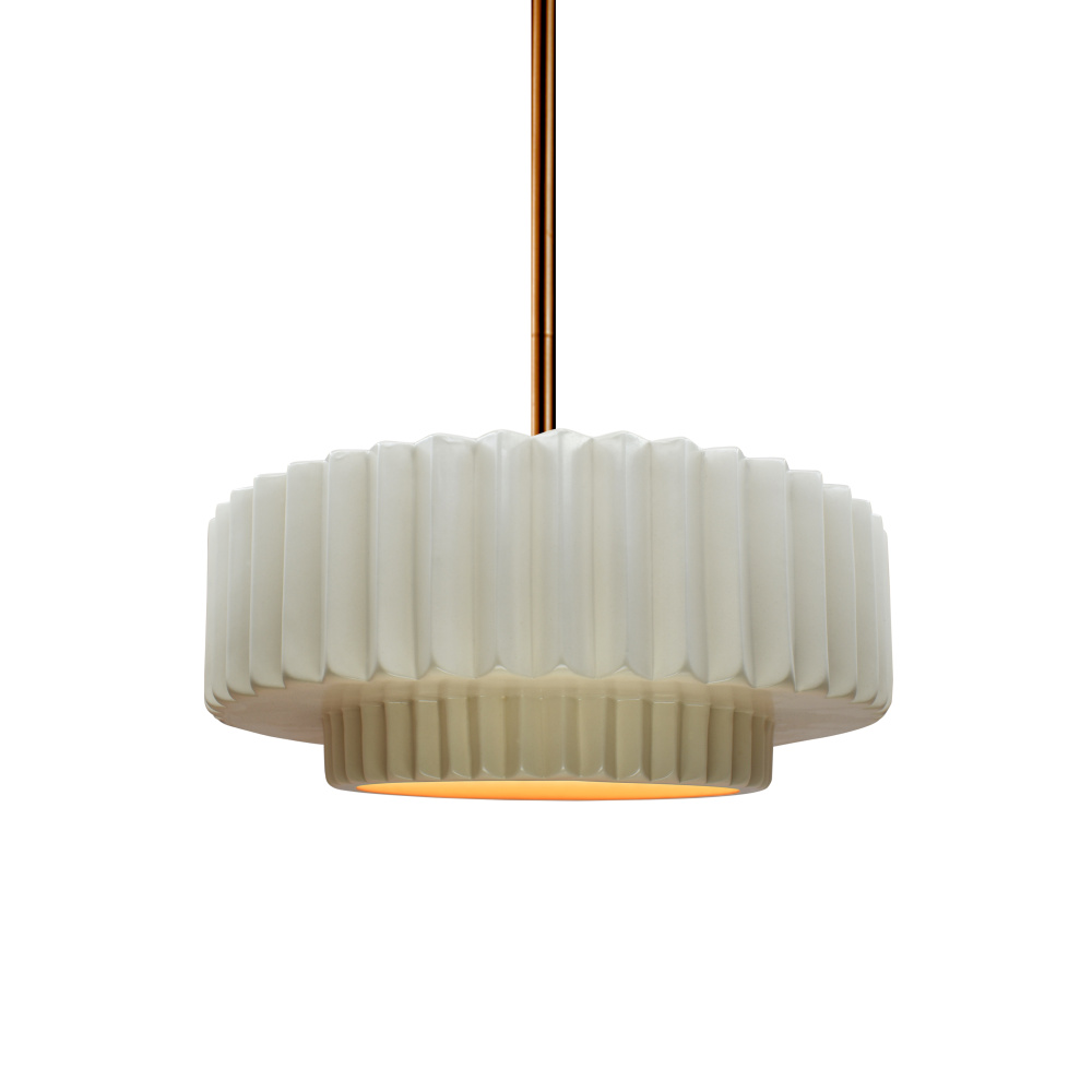 Small Tier Pleated LED 1-Light Pendant