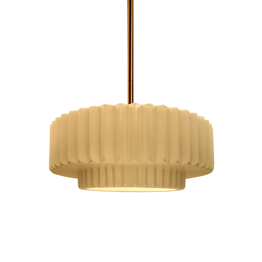 Small Tier Pleated LED 1-Light Pendant