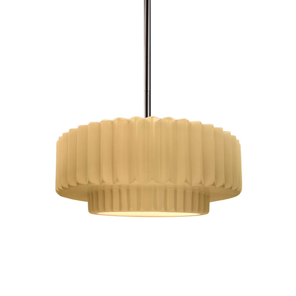 Small Tier Pleated LED 1-Light Pendant