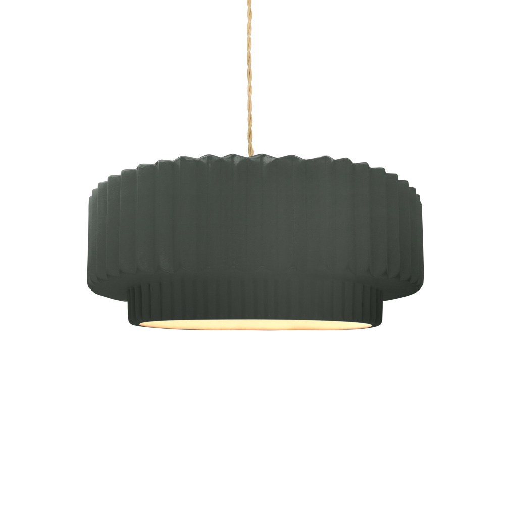 Small Tier Pleated LED 1-Light Pendant