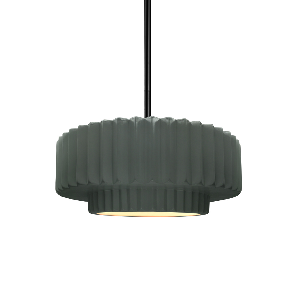 Small Tier Pleated LED 1-Light Pendant