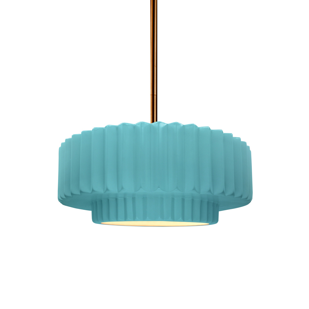 Small Tier Pleated LED 1-Light Pendant