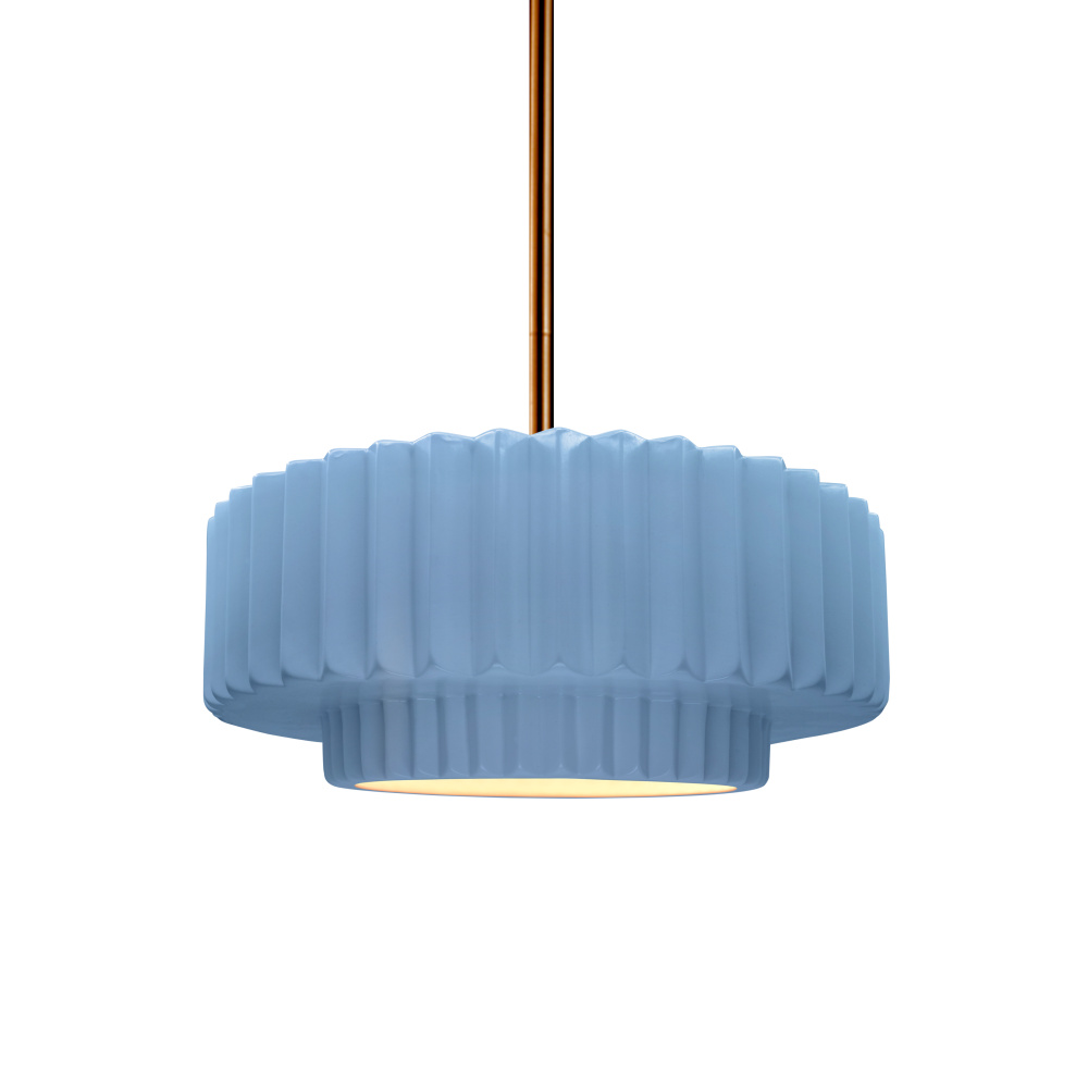 Small Tier Pleated LED 1-Light Pendant