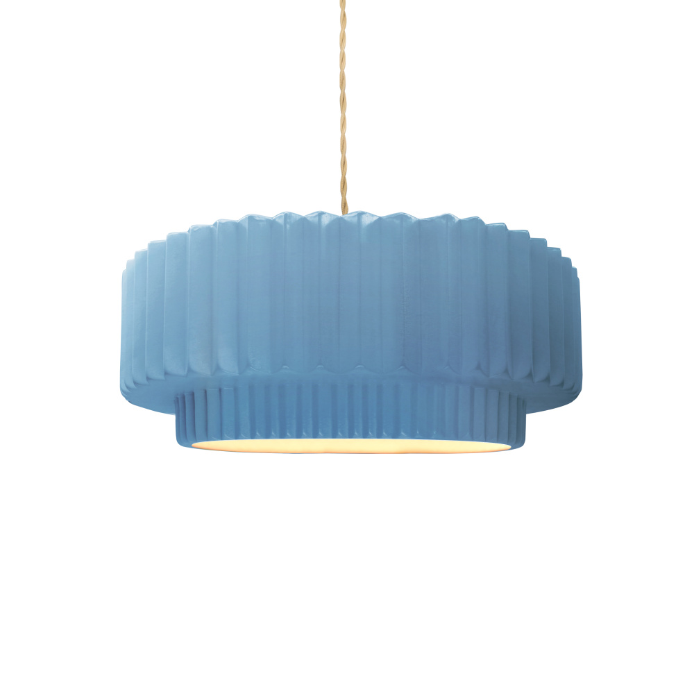 Small Tier Pleated LED 1-Light Pendant