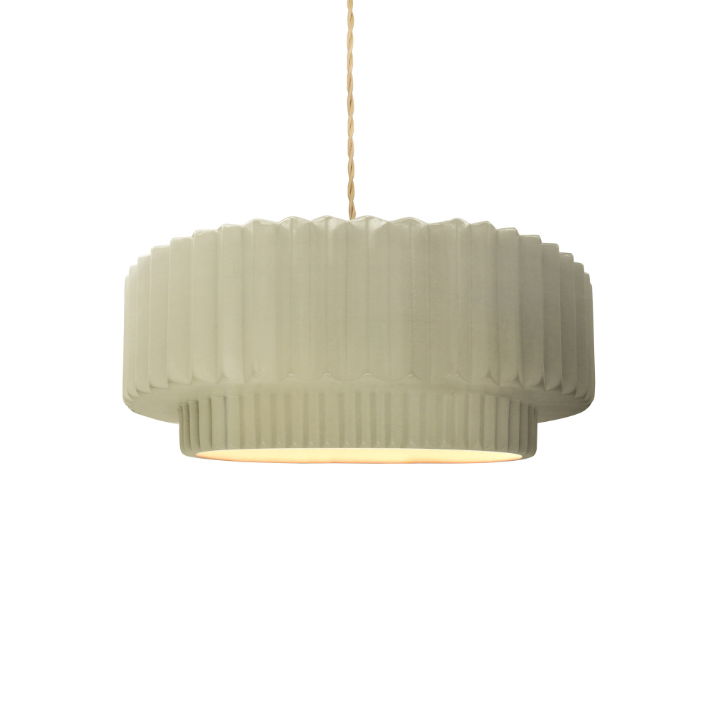 Small Tier Pleated LED 1-Light Pendant
