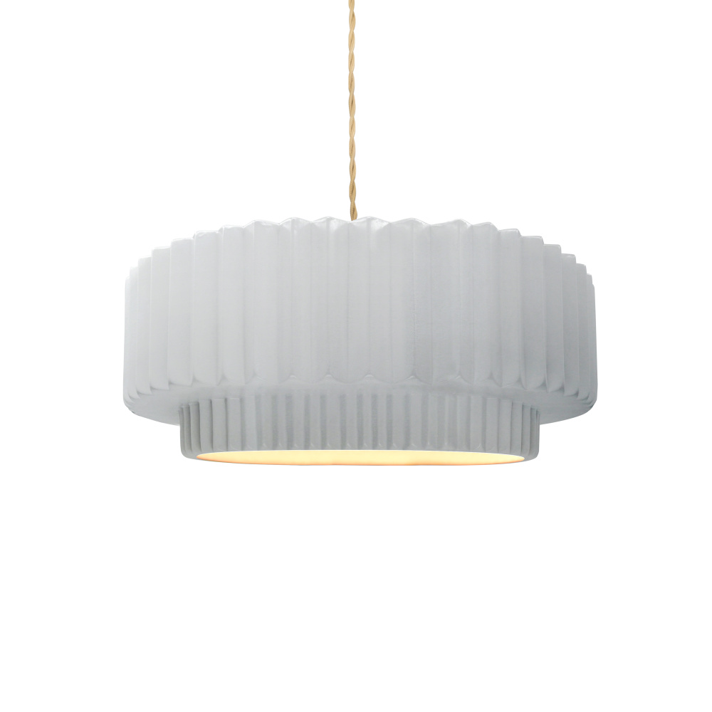 Small Tier Pleated LED 1-Light Pendant