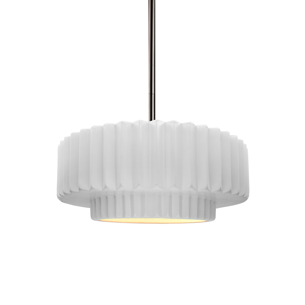Small Tier Pleated LED 1-Light Pendant