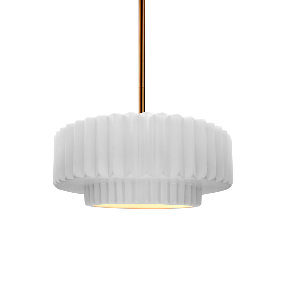 Small Tier Pleated LED 1-Light Pendant