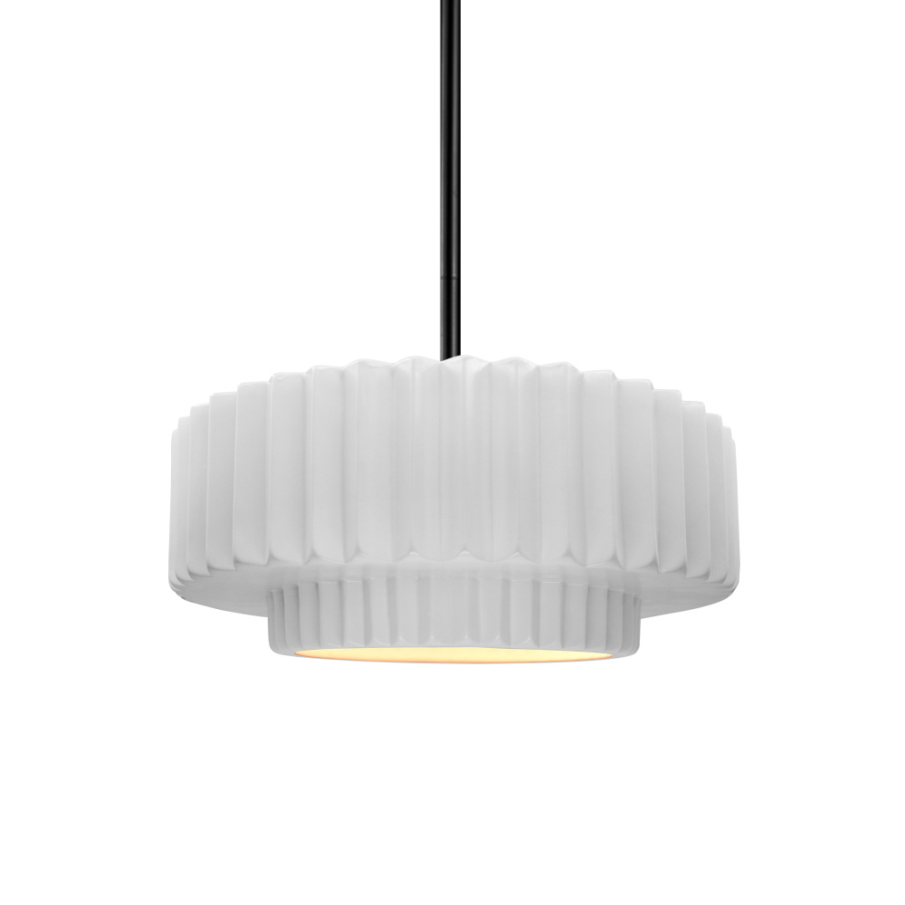 Small Tier Pleated LED 1-Light Pendant