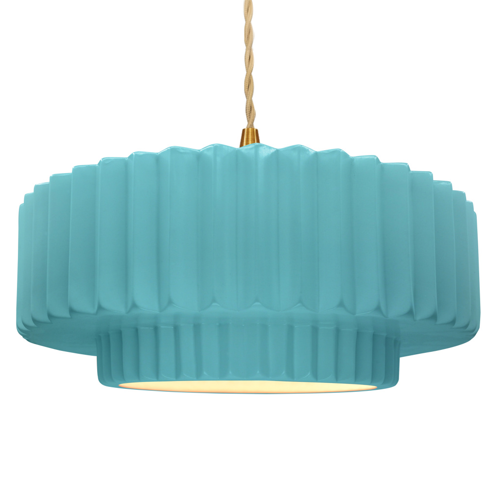 Large Tier Pleated 1-Light Pendant