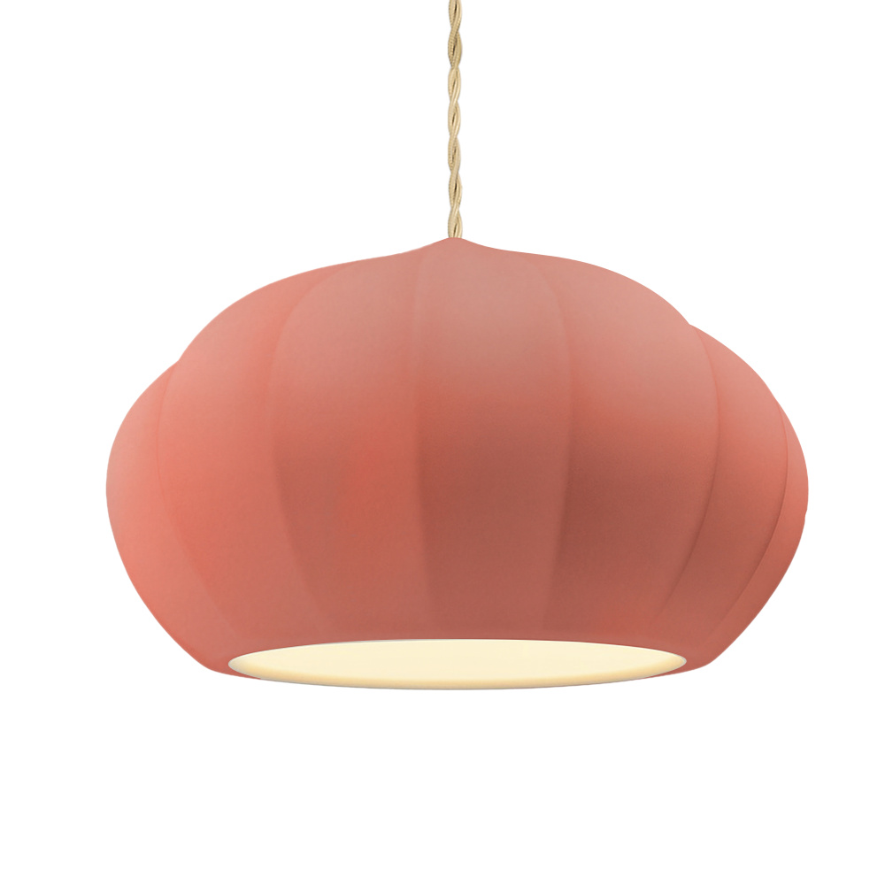 Oval Fluted LED 1-Light Pendant