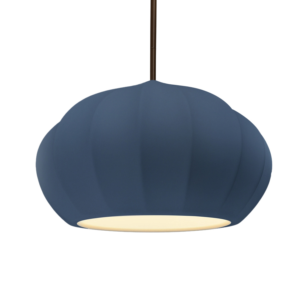 Oval Fluted LED 1-Light Pendant