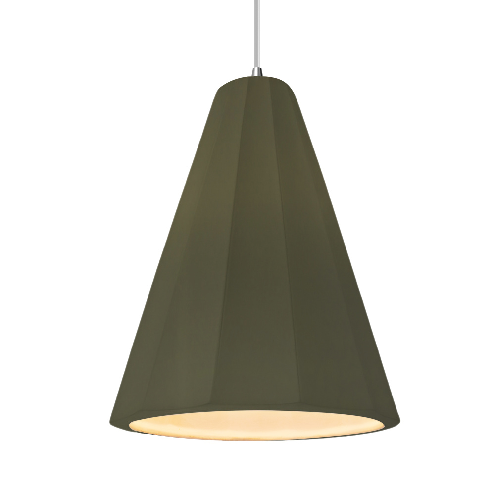 Tall Fluted LED 1-Light Pendant