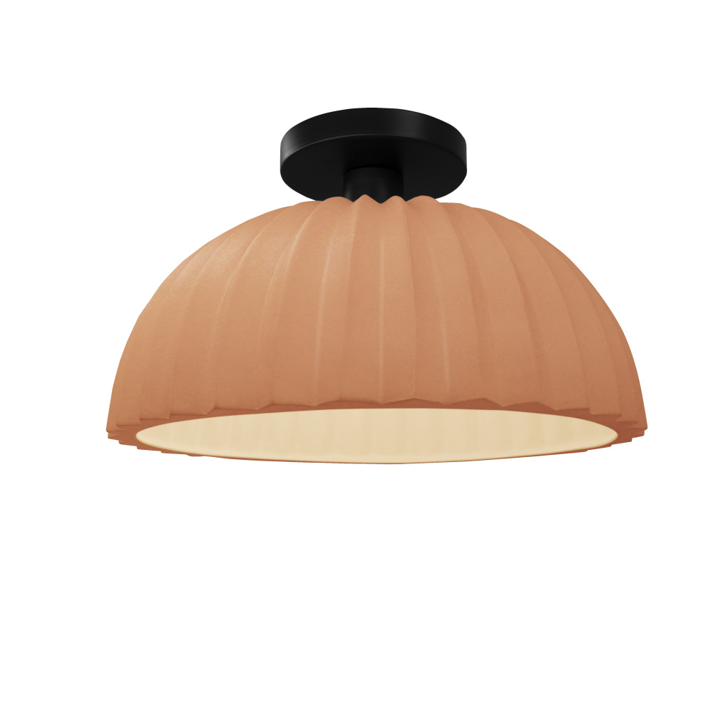 Pleated Dome LED Semi-Flush