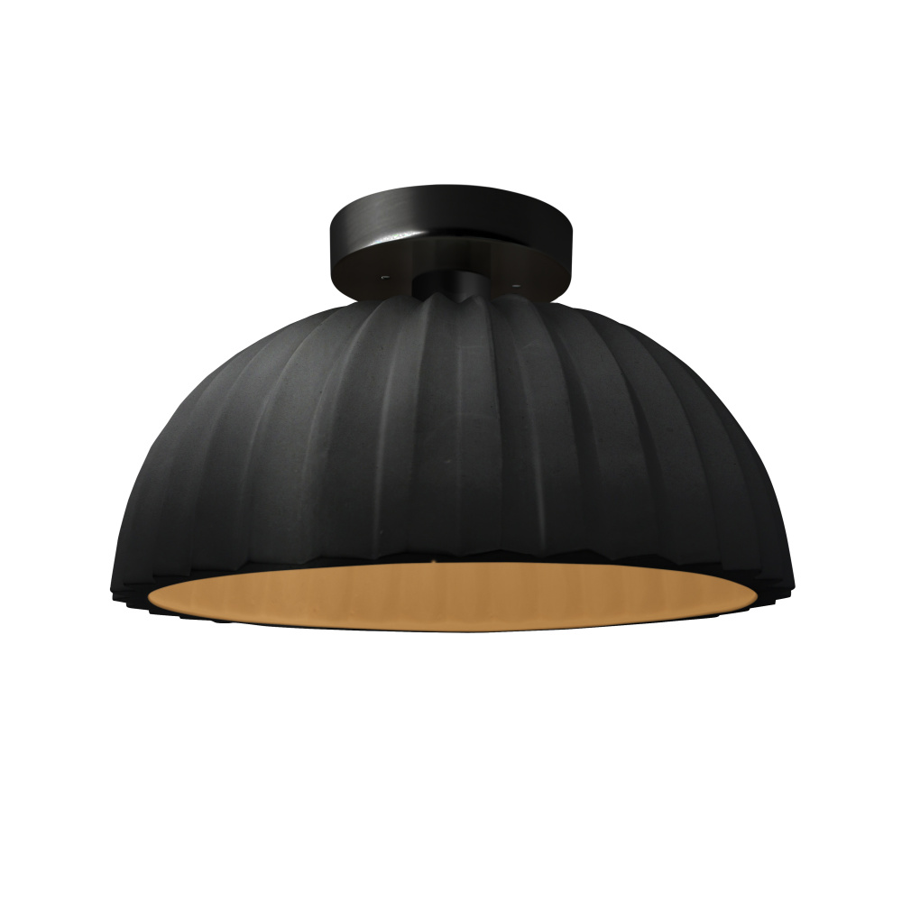 Pleated Dome LED Semi-Flush