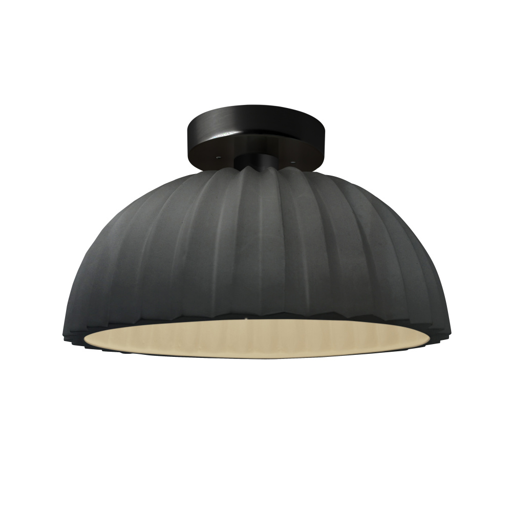 Pleated Dome LED Semi-Flush