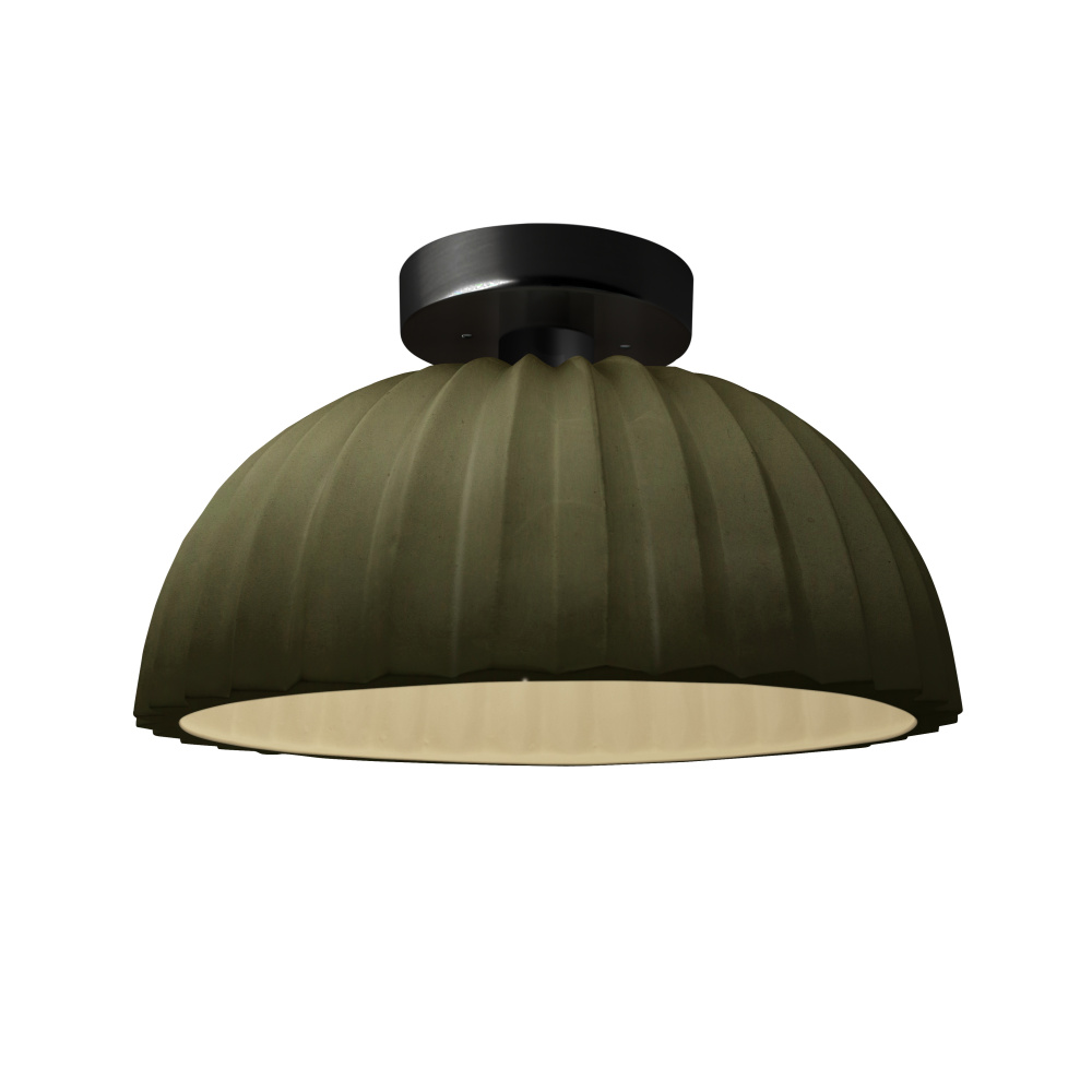 Pleated Dome LED Semi-Flush
