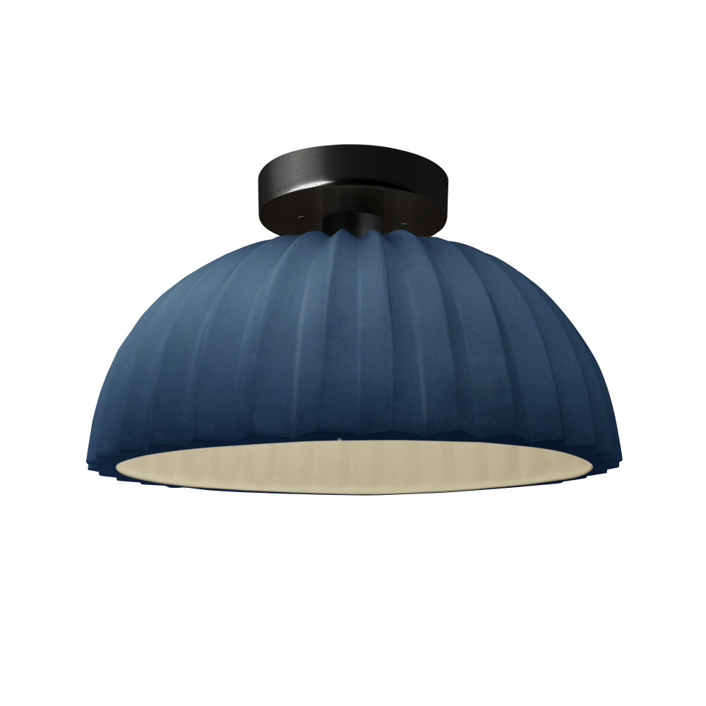 Pleated Dome LED Semi-Flush