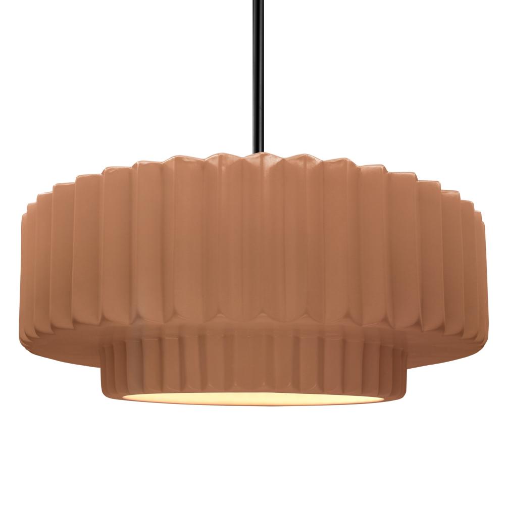 Large Tier Pleated 1-Light Pendant