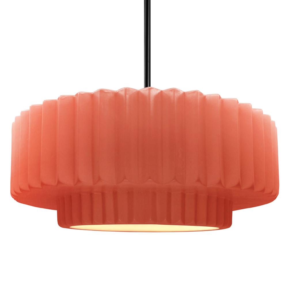 Large Tier Pleated 1-Light Pendant