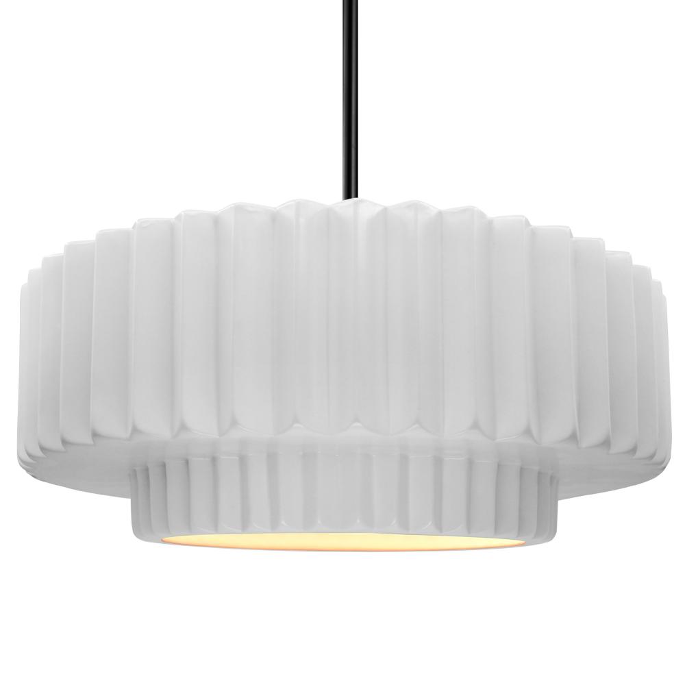 Large Tier Pleated 1-Light Pendant