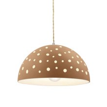 Justice Design Group CER-6257-ADOB-NCKL-BEIG-TWST - Perforated Dome 1-Light Pendant