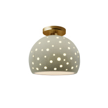 Justice Design Group CER-6359-CKC-BRSS - Perforated Medium Globe Semi-Flush