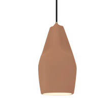 Justice Design Group CER-6597-ADOB-ABRS-BKCD-LED1-700 - Tall Crease LED 1-Light Pendant