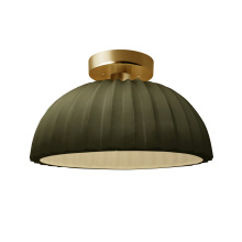 Justice Design Group CER-6623-MGRN-BRSS - Pleated Dome Semi-Flush