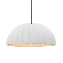 Justice Design Group CER-6633-BIS-MBLK-BKCD-LED1-700 - Pleated Dome LED 1-Light Pendant