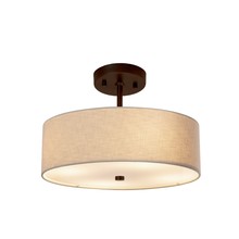 Justice Design Group FAB-9590-CREM-DBRZ - Classic 14" Drum Pendant