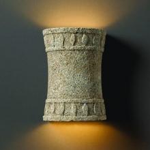 Justice Design Group CER-7900-TRAM-LED1-1000 - Hourglass Cylinder Sconce w/ Flame Design - Open Top & Bottom - LED