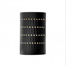 Justice Design Group CER-2285W-BLK - Small Cactus Cylinder - Open Top & Bottom (Outdoor)
