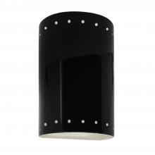 Justice Design Group CER-0990-BKMT-LED1-1000 - Small LED Cylinder w/ Perfs - Closed Top