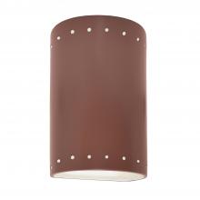 Justice Design Group CER-5990-CLAY-LED1-1000 - Small ADA LED Cylinder w/ Perfs - Closed Top