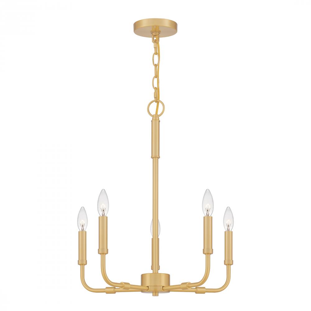 Abner 5-Light Aged Brass Chandelier