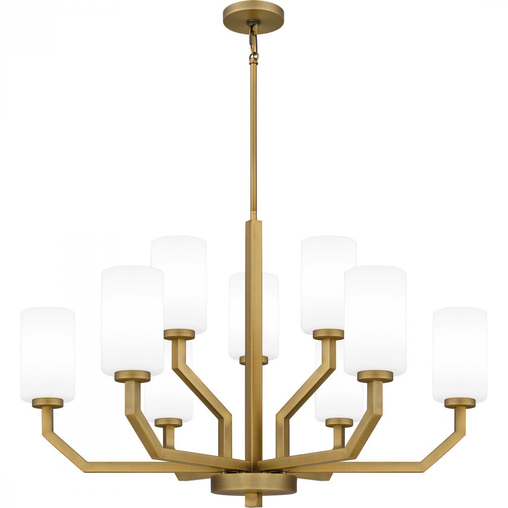 Cavalier 9-Light Aged Brass Chandelier