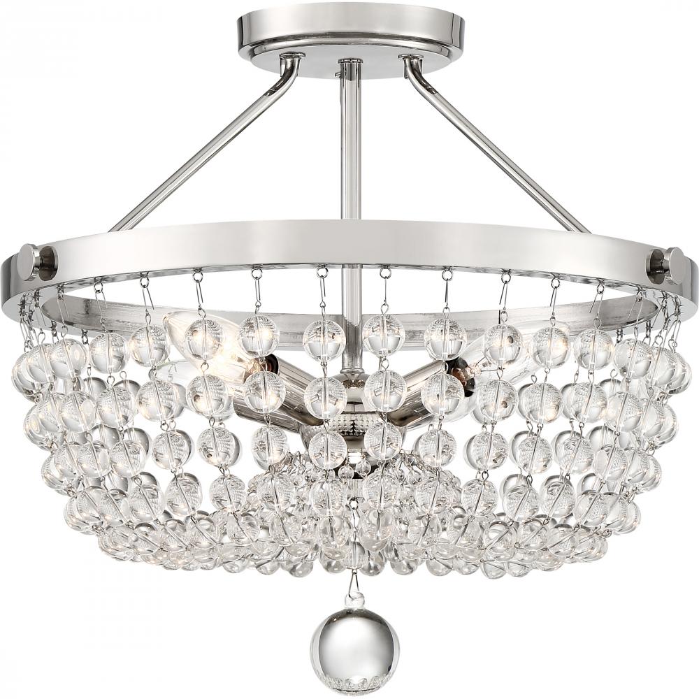 Teresa 4-Light Polished Nickel Semi-Flush Mount Light