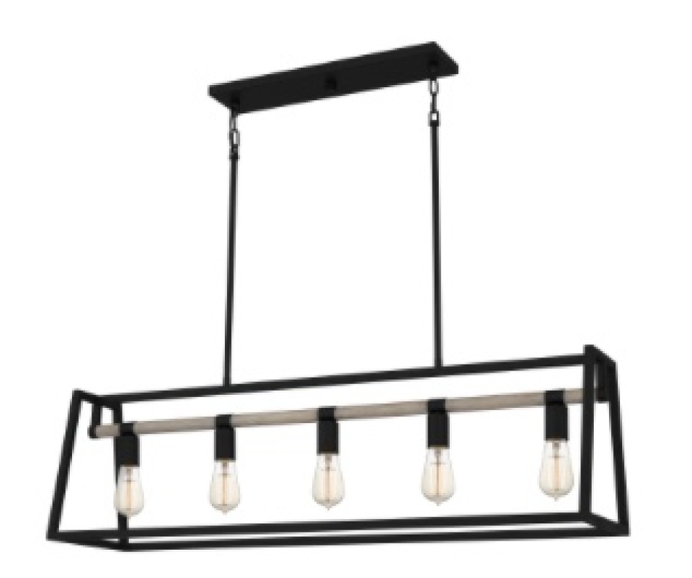 Tippet 5-Light Matte Black Linear Chandelier