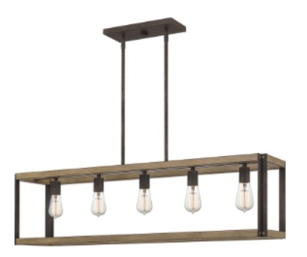 Finn 5-Light Rustic Black Linear Chandelier