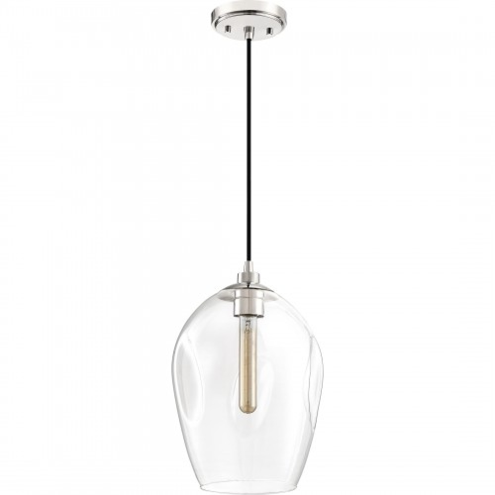 Nostalgia 1-Light Polished Nickel Mini Pendant Light